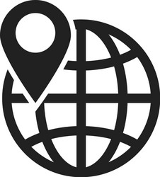 World and location pointer icon in modern style vector