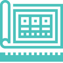 blueprint flat line web icon concept vector image