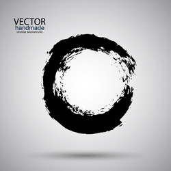 Hand drawn circle shape label logo design Vector Image