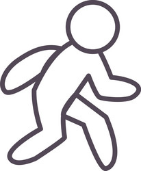 man avatar running line style icon design vector image