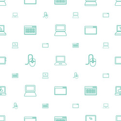 pc icons pattern seamless white background vector