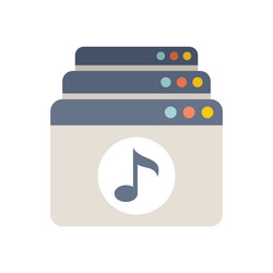 Playlist icon flat music song vector