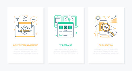 Web Development Line Icons - Tech Set vector image