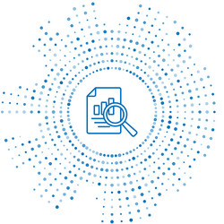 blue line document with graph chart icon isolated vector image