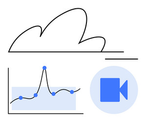 cloud computing and video analytics with data vector image