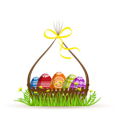 Easter egg basket Royalty Free Vector Image - VectorStock