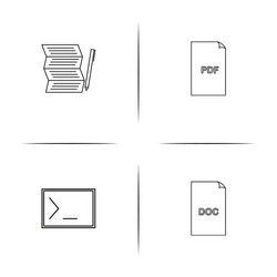 Files and folders sign simple linear icon vector