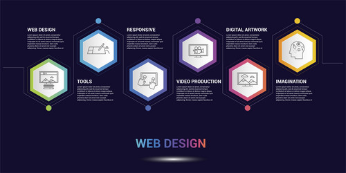 infographic web design template icons vector image