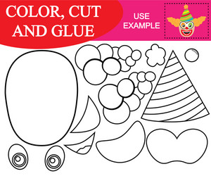 paint cut and paste image clown game vector image