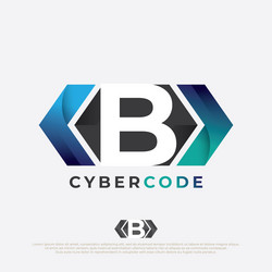 programmer logo with letter b design code icon vector image