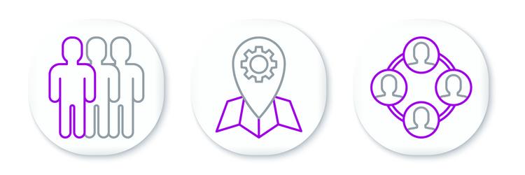 set line project team base users group vector image