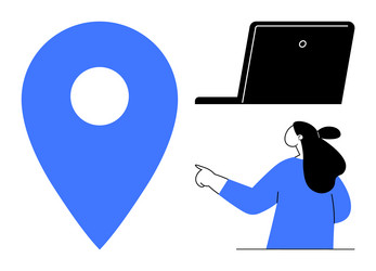 workplace navigation concept with location pin vector image