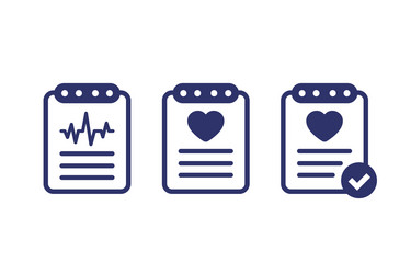 cardiogram heart diagnosis cardio test icons vector