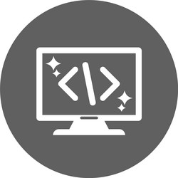 Clean coding code icon gray graphics vector