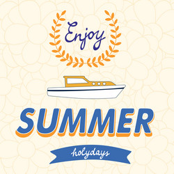 enjoy summer typography on floral vector