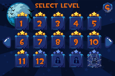 level selection screen game ui set vector