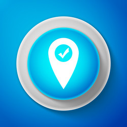 map pointer with check mark icon isolated vector image