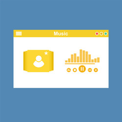 media player application app template with flat vector image