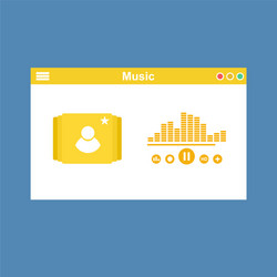 Media player application app template with flat vector