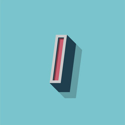 Retro 3d character from a fontset vector