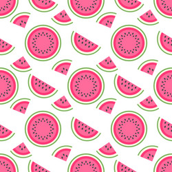 seamless pattern with pieces of sweeet watermelon vector