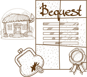 testament bequest background ancient documents vector