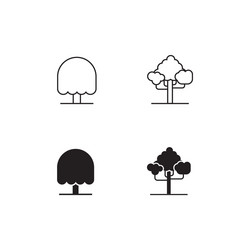 Tree line and solid icon logo symbol vector