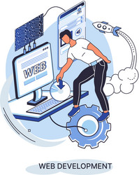web development process of creating website vector image