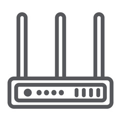 wifi router line icon network and connection vector