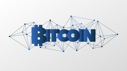 bitcoin sign low poly network pattern vector image