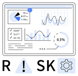 comprehensive risk analysis dashboard with graphs vector image