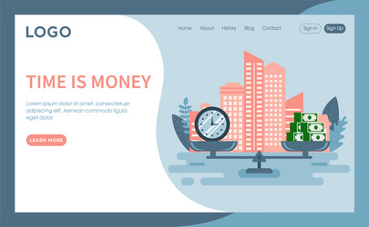 Conceptual of time is money idea vector