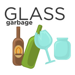 glass garbage and trash sorting vector image