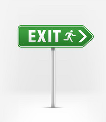 Green Right Exit Pointer vector image