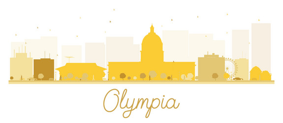 Olympia city skyline golden silhouette vector