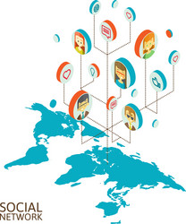 conceptual image with social networks flat vector image