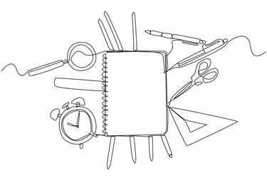 Continuous Line Notebook Sketch vector image