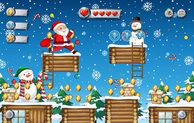 a game template snowing background vector image