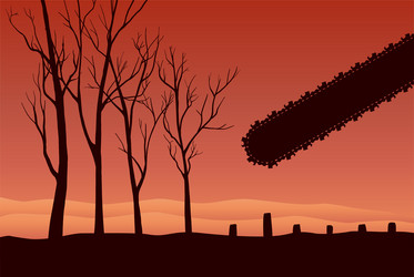 Stop deforestation cut down forest tree icon Vector Image