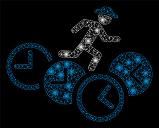 Flare mesh wire frame gentleman running over vector