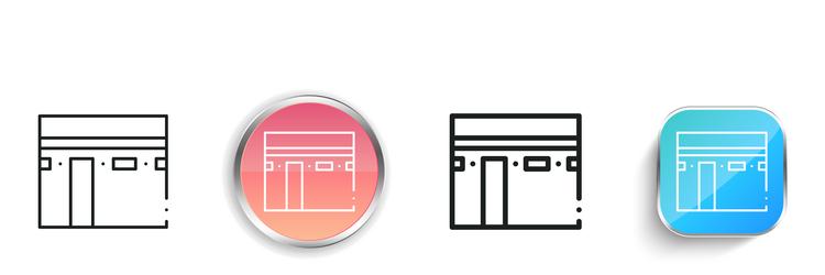 kaaba icon thin linear regular and button style vector image