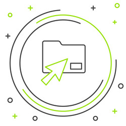Line cursor click document folder icon isolated vector