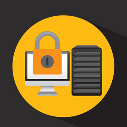 pc data base security padlock arrow vector