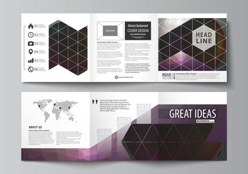 set of business templates for tri fold square vector