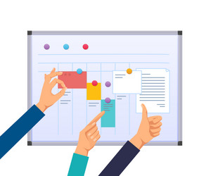 task planning teamwork and solutions multitasking vector image