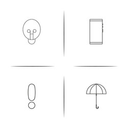 web and text simple linear icons set outlined vector image