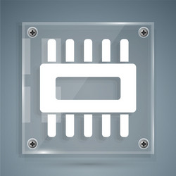 white computer processor with microcircuits cpu vector image