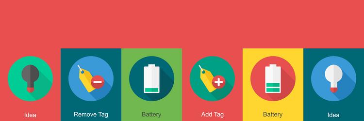 a set of 6 user interface icons as idea remove vector image