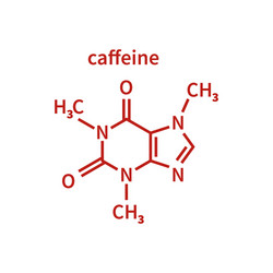 Caffeine milecule in line vector