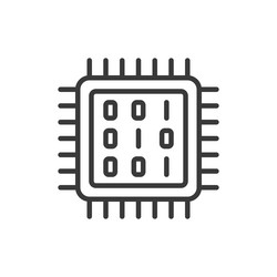 cpu coding icon in line design vector image
